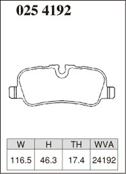 DIXCEL ブレーキパッド Zタイプ LAND ROVER レンジローバー スポーツ LS44 2006/01〜2009/12 リア左右セット 0254192