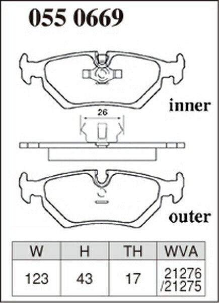 DIXCEL ブレーキパッド Mタイプ ASTON MARTIN DB7 AM7/AMC7 1995〜2003 リア左右セット 0550669