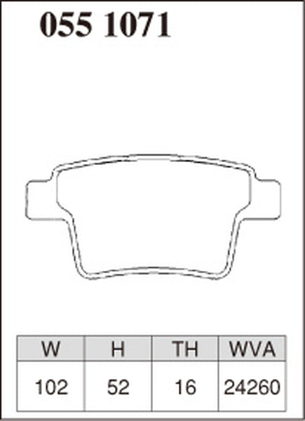 ディクセル Zタイプ リア左右セット ブレーキパッド サトリア ネオ BS6 0551071 DIXCEL ブレーキパット