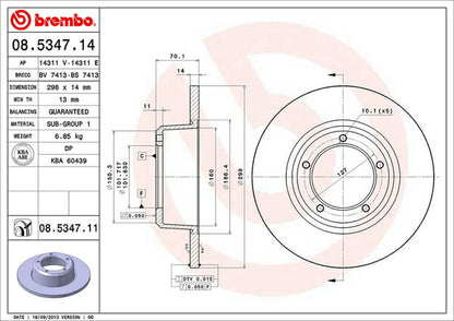 brembo BRAKE DISC LAND ROVER ディフェンダー 110/130 LD25 1987〜 フロント左右セット 08.5347.11
