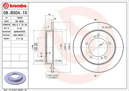 brembo BRAKE DISC スズキ ジムニー JB23W 2004/11〜2018/06 フロント左右セット 08.B304.10