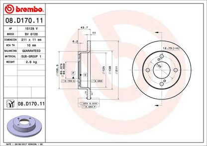 brembo BRAKE DISC スズキ ハスラー MR31S/MR41S 2014/01〜 フロント左右セット 08.D170.11