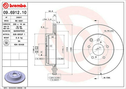 brembo BRAKE DISC ニッサン フェアレディZ Z32/GZ32/HZ32 1989/07〜1994/10 リア左右セット 09.6912.10
