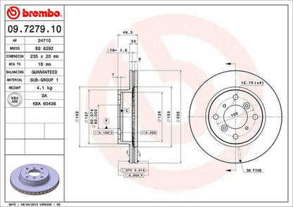 brembo BRAKE DISC スズキ カルタス/カルタスクレセント/カルタスエスティーム GC21S/GC21W/GB31S/GD31S/GD31W 1995/01〜2002/08 フロント左右セット 09.7279.10