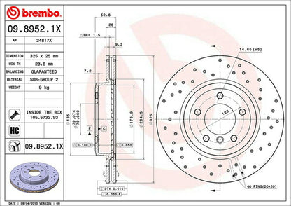brembo XTRA BRAKE DISC BMW 3シリーズ E46(クーペ) AV30 2000/08〜 フロント左右セット 09.8952.1X