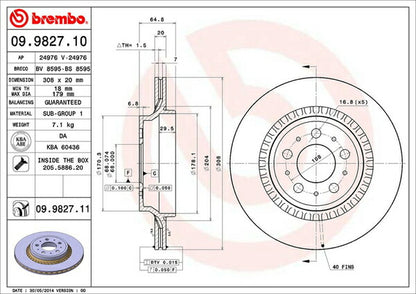 brembo BRAKE DISC VOLVO XC90 CB5254AW 2003/05〜2006/10 リア左右セット 09.9827.11