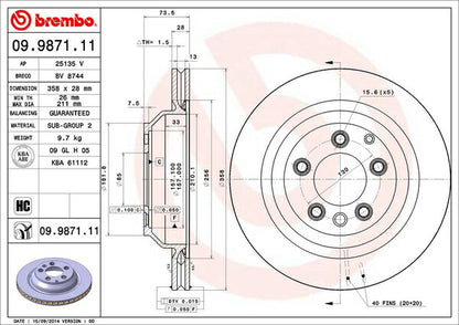brembo BRAKE DISC PORSCHE カイエン 92AM48A 2010/03〜 リア左右セット 09.9871.11