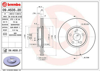 brembo BRAKE DISC スバル トレジア NSP120X/NCP125X 2014/04〜 フロント左右セット 09.A535.21