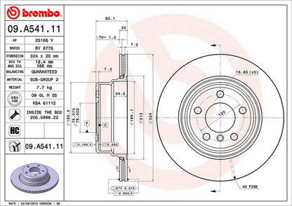 brembo BRAKE DISC BMW X5 E53 FA48 2004/05〜2007/05 リア左右セット 09.A541.11