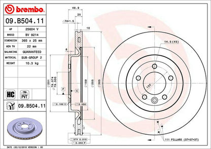 brembo BRAKE DISC LAND ROVER レンジローバー(IV) LG5NA 2013/03〜2013/10 リア左右セット 09.B504.11