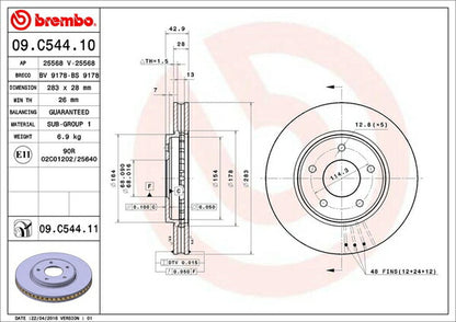 brembo BRAKE DISC スズキ ランディ SC25/SNC25 2007/01〜2010/12 フロント左右セット 09.C544.11