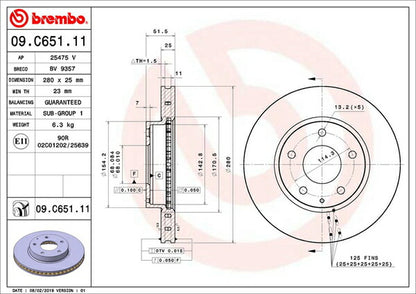 brembo BRAKE DISC マツダ CX-3 DKEFW 2017/07〜 フロント左右セット 09.C651.11