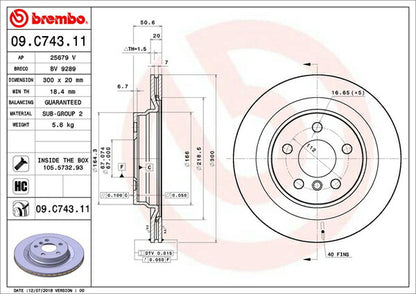 brembo BRAKE DISC MINI F60(クロスオーバー) YU15 2017/03〜 リア左右セット 09.C743.11