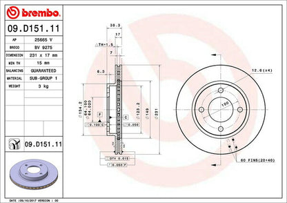 brembo BRAKE DISC ミツビシ アイ HA1W 2006/01〜 フロント左右セット 09.D151.11