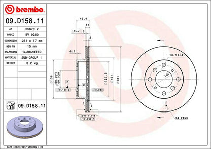 brembo BRAKE DISC スバル ステラ RN1/RN2 2006/06〜2011/05 フロント左右セット 09.D158.11