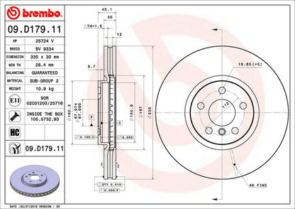 brembo BRAKE DISC MINI F57(コンバーチブル) WHJCW/WJJCWM 2016/12〜 フロント左右セット 09.D179.11