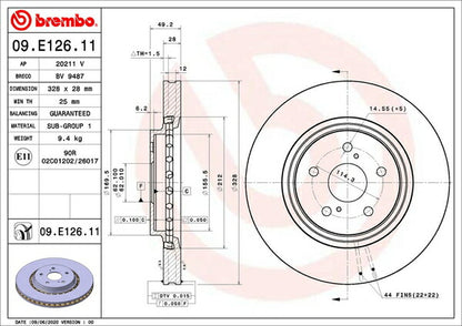 brembo BRAKE DISC レクサス RX450h GYL20W/GYL25W/GYL26W 2015/09〜 フロント左右セット 09.E126.11