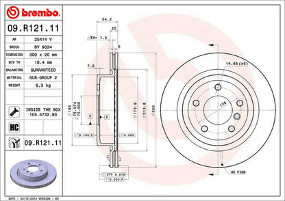 brembo BRAKE DISC BMW Z4 E89 LM25 2010/04〜 リア左右セット 09.R121.11