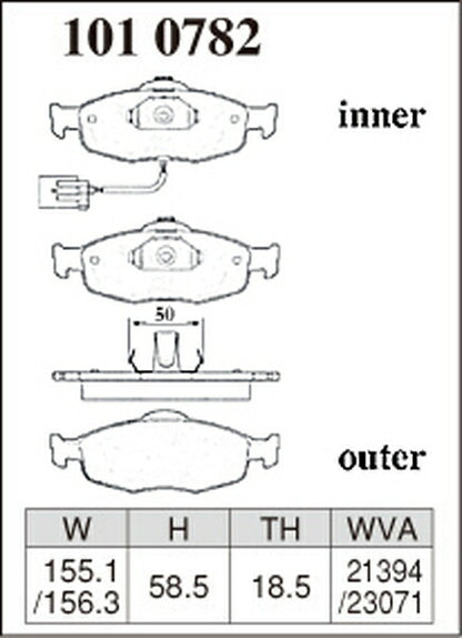 DIXCEL ブレーキパッド Xタイプ FORD モンデオ WF0NRF/WF0FRF/WF0NRK/WF0FRK/WF0NNG/WF0FNG 1993〜2001 フロント左右セット 1010782