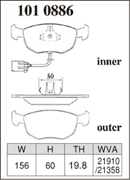 DIXCEL ブレーキパッド Pタイプ FORD モンデオ WF0NSE/WF0FSE 1993〜1997/12 フロント左右セット 1010886