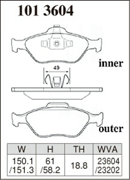 DIXCEL ブレーキパッド Pタイプ FORD フィエスタ WF0FYJ 2004/04〜2008 フロント左右セット 1013604