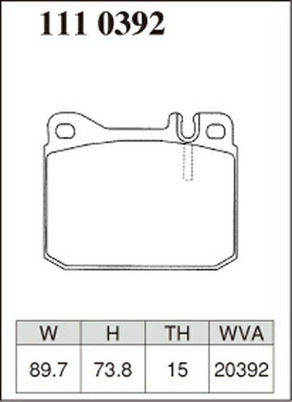 DIXCEL ブレーキパッド Pタイプ MERCEDES BENZ W123 123053 1977〜1985 フロント左右セット 1110392