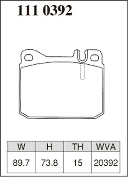 DIXCEL ブレーキパッド Zタイプ MERCEDES BENZ W123 123190 1977〜1985 フロント左右セット 1110392