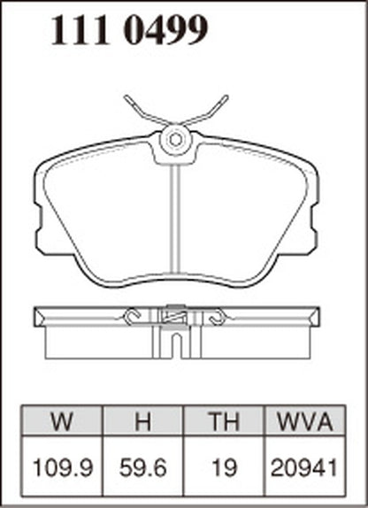 ディクセル Zタイプ フロント左右セット ブレーキパッド W124(クーペ) 124050 1110499 DIXCEL ブレーキパット