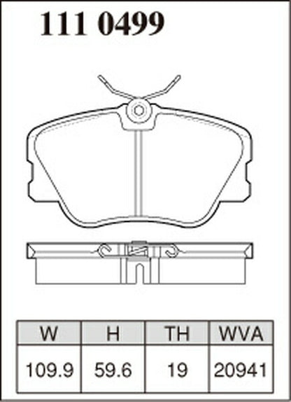 DIXCEL ブレーキパッド Xタイプ MERCEDES BENZ W124(ワゴン) 124083 1985〜1993/06 フロント左右セット 1110499
