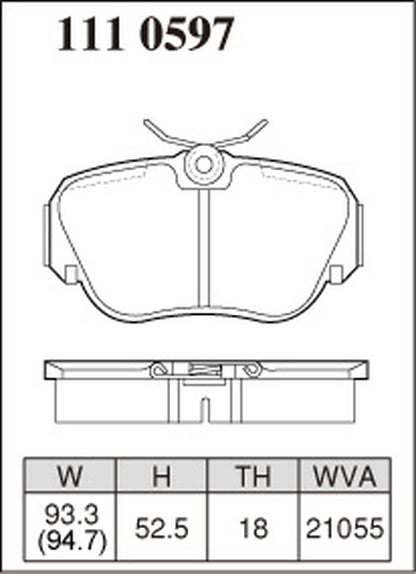 ディクセル Zタイプ フロント左右セット ブレーキパッド W201 201024/201028 1110597 DIXCEL ブレーキパット