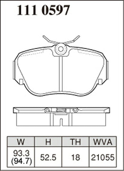 DIXCEL ブレーキパッド Pタイプ MERCEDES BENZ W201 201024/201028 1982〜1993 フロント左右セット 1110597