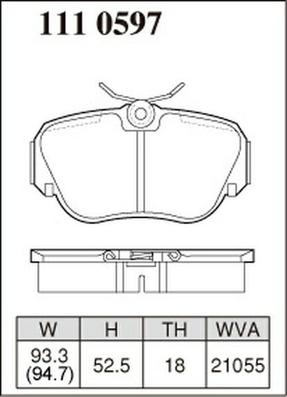 DIXCEL ブレーキパッド Pタイプ MERCEDES BENZ W201 201029 1982〜1993 フロント左右セット 1110597