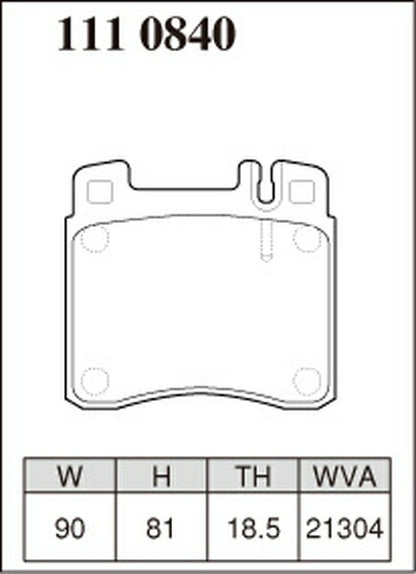 DIXCEL ブレーキパッド Mタイプ MERCEDES BENZ W140 140032 1991〜1994/07 フロント左右セット 1110840