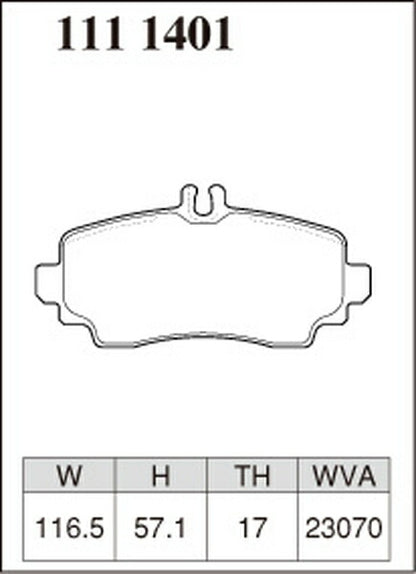DIXCEL ブレーキパッド ESタイプ MERCEDES BENZ W168 168035/168135 2002〜2004 フロント左右セット 1111401
