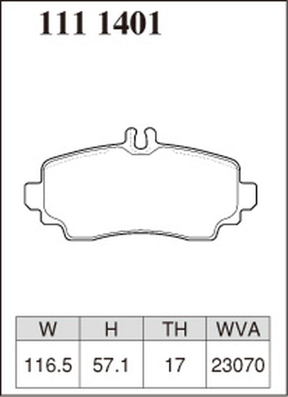 ディクセル Mタイプ フロント左右セット ブレーキパッド W168 168035/168135 1111401 DIXCEL ブレーキパット