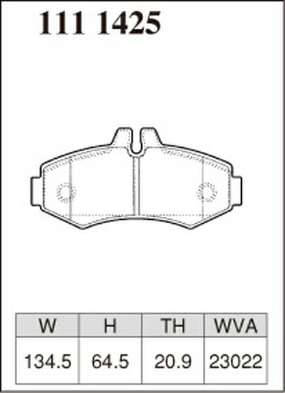DIXCEL ブレーキパッド Pタイプ MERCEDES BENZ W638 638230/638234/638244/638280/638294 1998〜2003/10 フロント左右セット 1111425