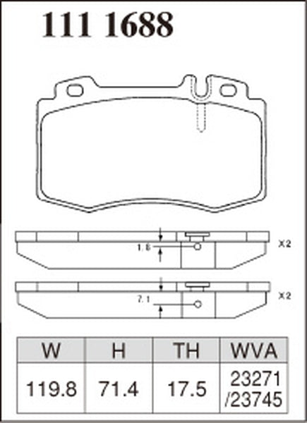 ディクセル Zタイプ フロント左右セット ブレーキパッド W203(セダン) 203061 1111688 DIXCEL ブレーキパット