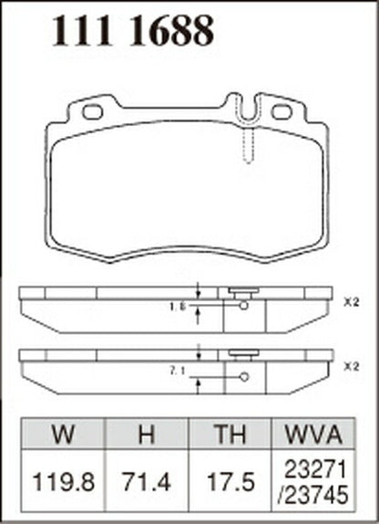 DIXCEL ブレーキパッド ESタイプ MERCEDES BENZ W220 220070 1998/11〜2002/10 フロント左右セット 1111688