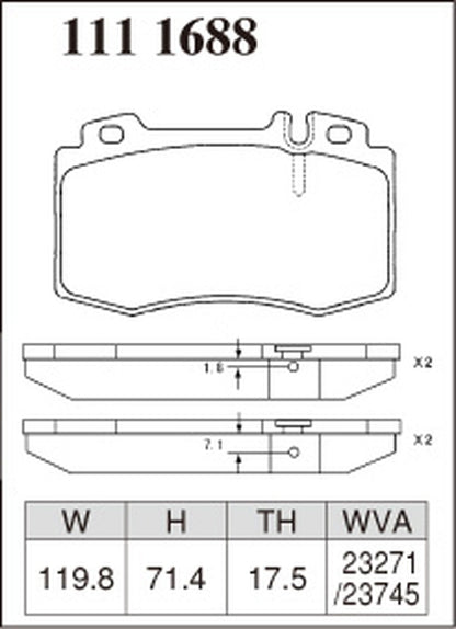 ディクセル Zタイプ フロント左右セット ブレーキパッド W203(ワゴン) 203242 1111688 DIXCEL ブレーキパット