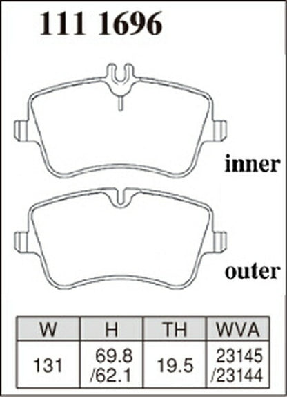 DIXCEL ブレーキパッド Zタイプ MERCEDES BENZ W203(セダン) 203064 2001/07〜2004/05 フロント左右セット 1111696