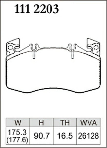 DIXCEL ブレーキパッド Mタイプ MERCEDES BENZ X118 118654M 2019/12〜 フロント左右セット 1112203