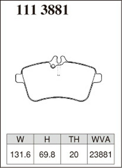 DIXCEL ブレーキパッド Pタイプ MERCEDES BENZ W245 245233/245234 2006/01〜2012/04 フロント左右セット 1113881