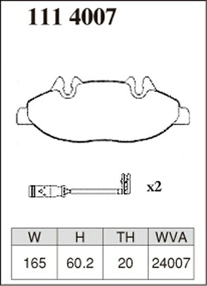 DIXCEL ブレーキパッド Pタイプ MERCEDES BENZ W639 639811/639811C 2006/11〜2007/11 フロント左右セット 1114007