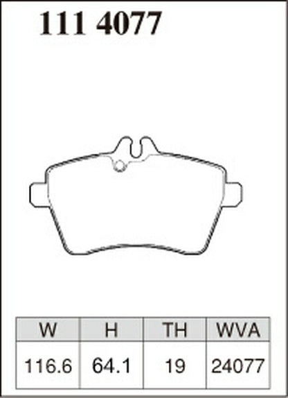DIXCEL ブレーキパッド ESタイプ MERCEDES BENZ W169 169032/169033 2005/02〜2012/12 フロント左右セット 1114077
