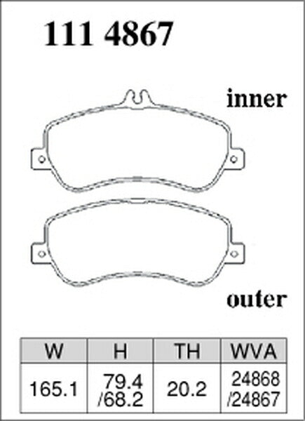 DIXCEL ブレーキパッド Zタイプ MERCEDES BENZ X204 204988 2012/07〜 フロント左右セット 1114867