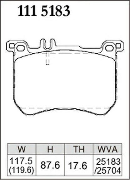 DIXCEL ブレーキパッド ESタイプ MERCEDES BENZ W222 222057 2013/10〜2020/12 フロント左右セット 1115183