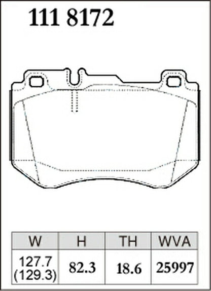 DIXCEL ブレーキパッド Pタイプ MERCEDES BENZ W205(セダン) 205043/205043C 2017/02〜2018/06 フロント左右セット 1118172