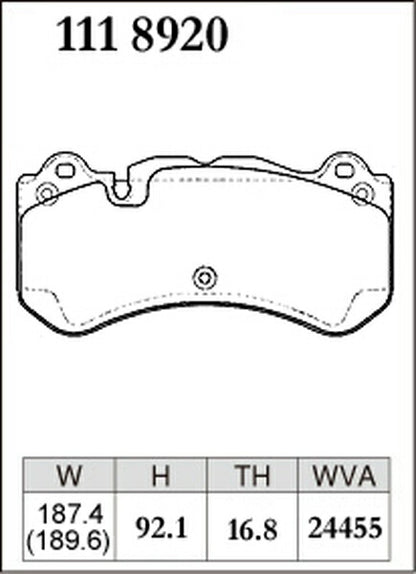 DIXCEL ブレーキパッド Mタイプ MERCEDES BENZ R230 230472 2006/11〜2012/03 フロント左右セット 1118920