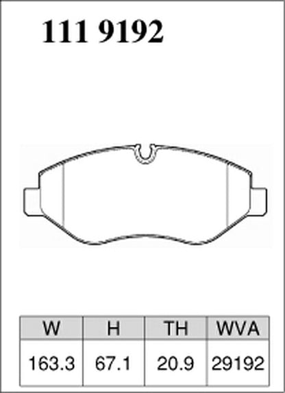 DIXCEL ブレーキパッド Mタイプ MERCEDES BENZ W639 639811/639811C 2006/11〜2007/11 フロント左右セット 1119192