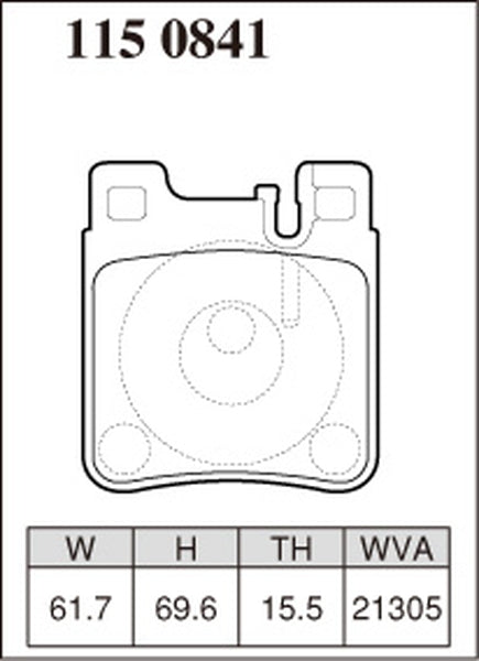ディクセル Zタイプ リア左右セット ブレーキパッド W140 140051/140057 1150841 DIXCEL ブレーキパット